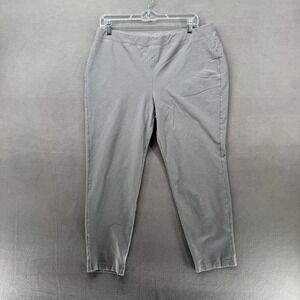 Eileen Fisher Gray Slouchy Knit Straight Leg Pull On Pants Women Large